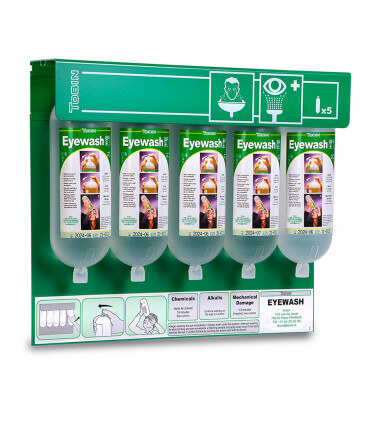 Poste de lavage oculaire mural multi flacons