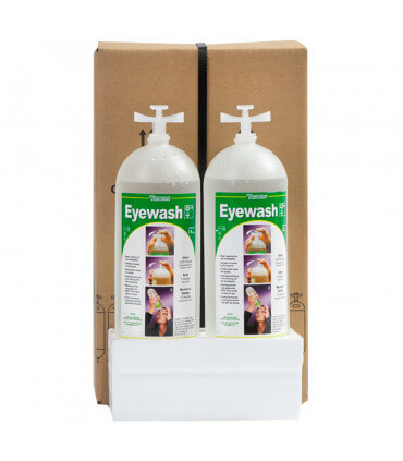 2 bouteilles de rechange de 1 litre de solution saline pour nos stands laveurs d'yeux d'urgence autonomes