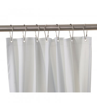 Cortina de ducha de vinilo blanco