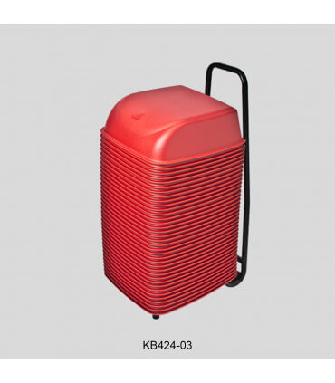 36 red cinema seats with rolling cart