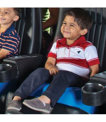 36 blue cinema seats with rolling cart