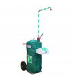 Mobile self-contained safety shower with eye wash and heated jacket (114 litre)
