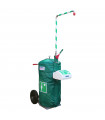 Mobile self-contained safety shower with eye wash and insulated jacket - 114 litre