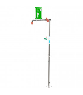 Floor mounted unheated safety shower