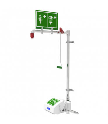 Unheated wall mounted safety shower with ABS closed bowl eye wash