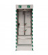 Multi-nozzle cubicle safety shower with detergent inducer and hose brush