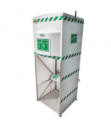 Doccia di sicurezza alimentata da serbatoio da 1500 litri - rivestita e isolata