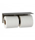 Distributeur de papier toilette double rouleaux, avec étagère