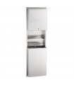 Recessed Convertible Automatic, Universal Roll Towel Dispenser Equipped with Intuitive LED Light/Waste Receptacle
