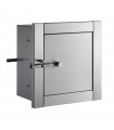 Recessed heavy duty specimen pass-through cabinet
