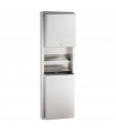 Surface-mounted convertible automatic, universal roll towel dispenser equipped with intuitive LED light/waste receptacle
