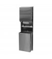 Recessed convertible paper towel dispenser/waste receptacle