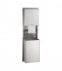 Recessed convertible automatic, universal roll towel dispenser equipped with intuitive LED light/waste receptacle