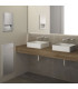 Recessed waste bin with flap