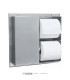 Distributeur de papier toilette double rouleaux, à encastrer sur cloison
