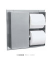 Distributeur de papier toilette double rouleaux, à encastrer sur cloison