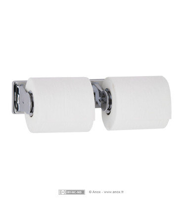 Distributeur de papier toilette double rouleaux, à poser en applique