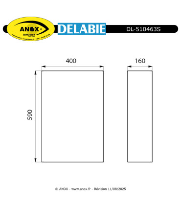 Papelera de pared de acero inoxidable, 38 litros