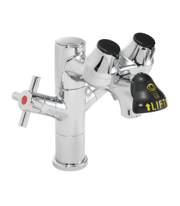 Grifo de laboratorio monomando con lavaojos Eyesaver