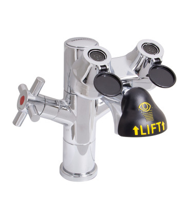 Grifo de laboratorio monomando con lavaojos Eyesaver