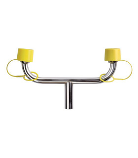 Rampa para lavaojos de acero inoxidable 304 con difusores y tapones autoeyectables