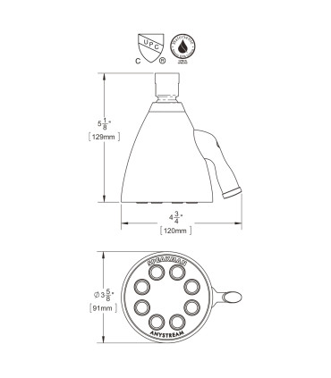 Cabezal de ducha Icon™ de latón – Speakman