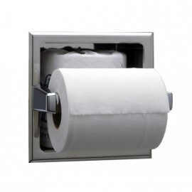 Combiné réserve de papier WC et support balai encastré