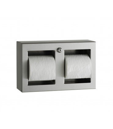 Distributeur de papier toilette, double rouleaux, à poser en applique