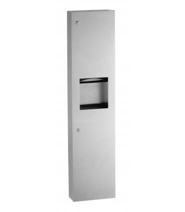 Surface-mounted paper towel dispenser/waste receptacle