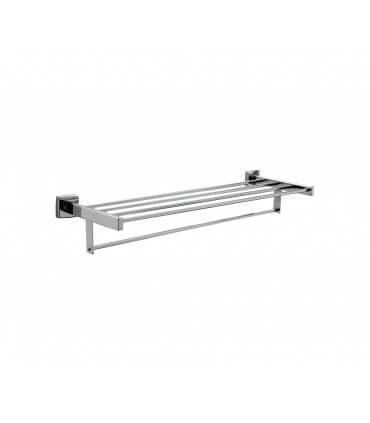 Étagère à serviettes avec barre, tout en inox