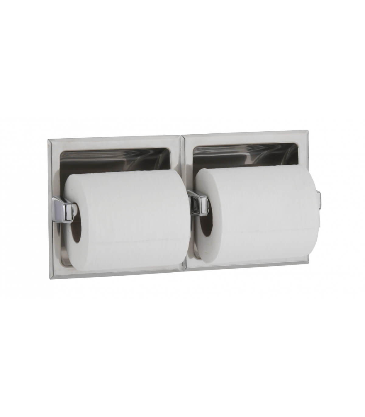 Porte-papier toilette encastré pour deux rouleaux