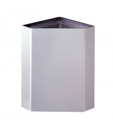 Poubelle de coin en applique, inox - contenance 49 L